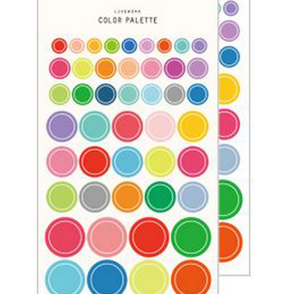 Color Palette Sticker Circle von Livework mit Kreisen in transparenter Folie und als Papieraufkleber.