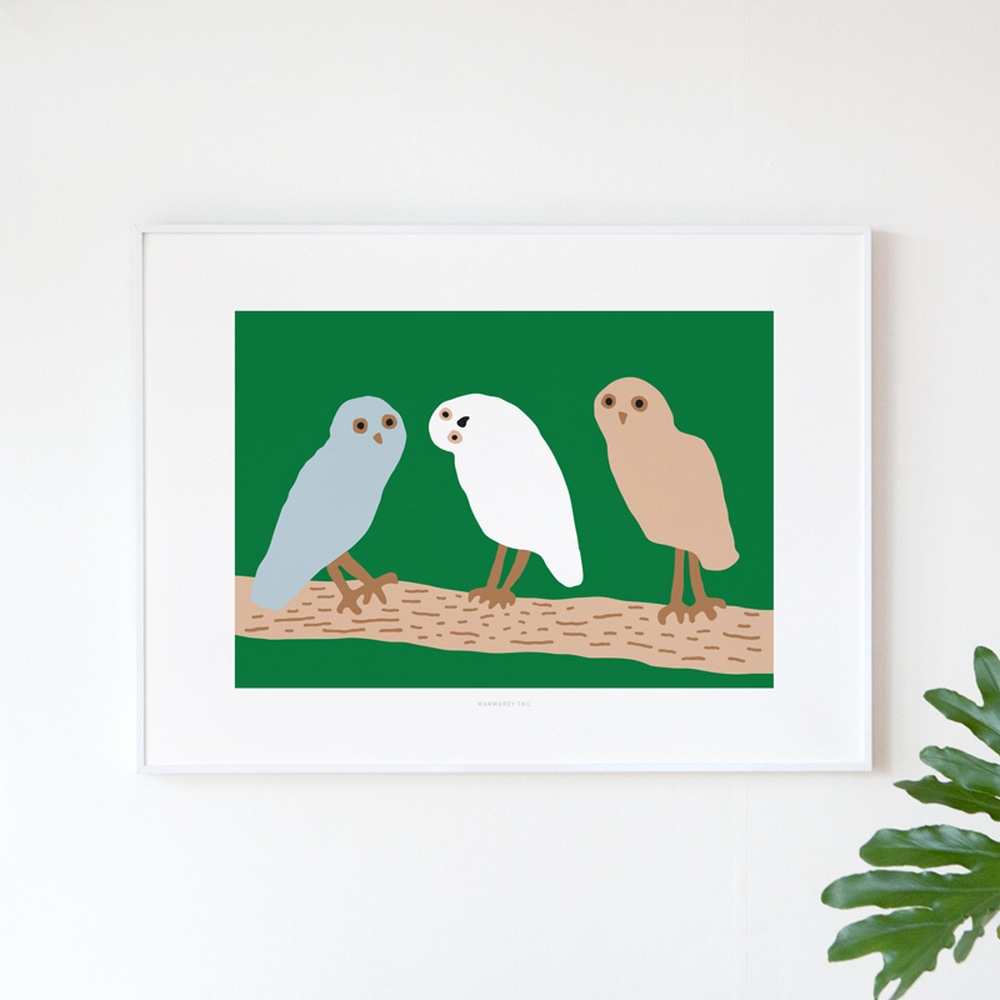 ArtPrint - Hello Owl Green