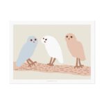 Postkarte - Hello Owls Light Grey