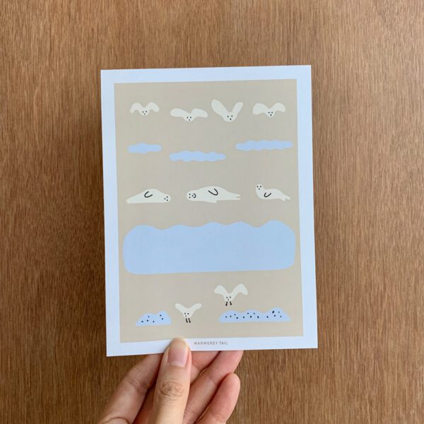 Postkarte - Seal & Seagulls