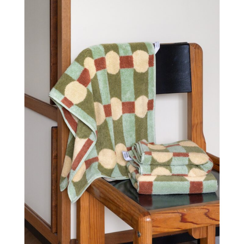 Handtuch - Dot Check Cream Mint