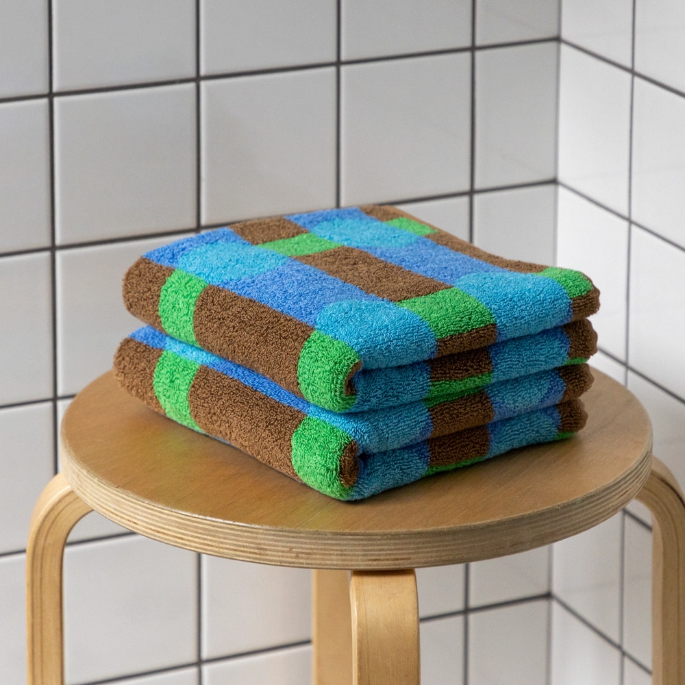 Handtuch - Dot Check Blue Brick