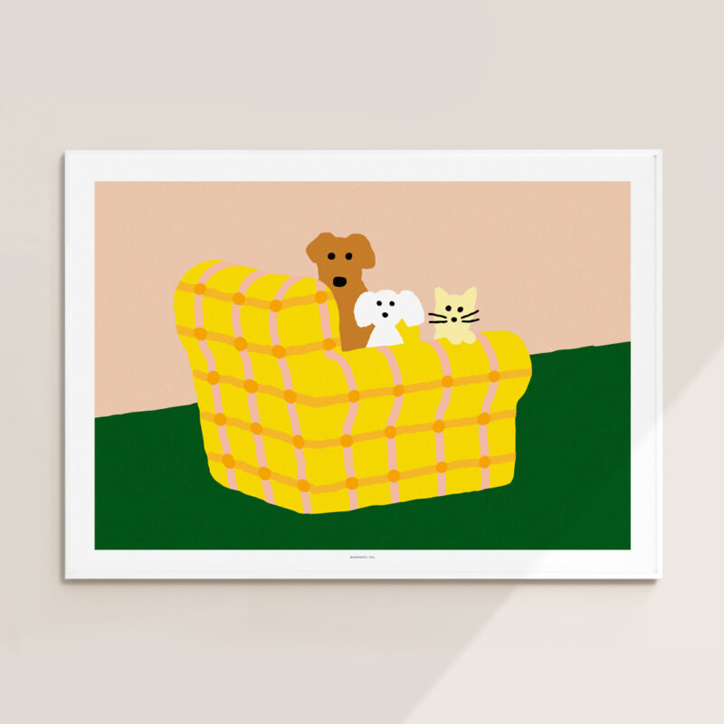 ArtPrint - Armchair Dogs&Cat