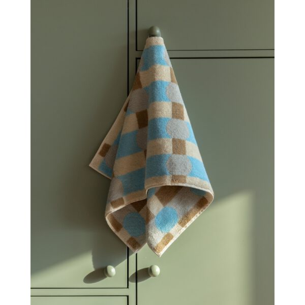 Handtuch - Dot Check Grey Cream