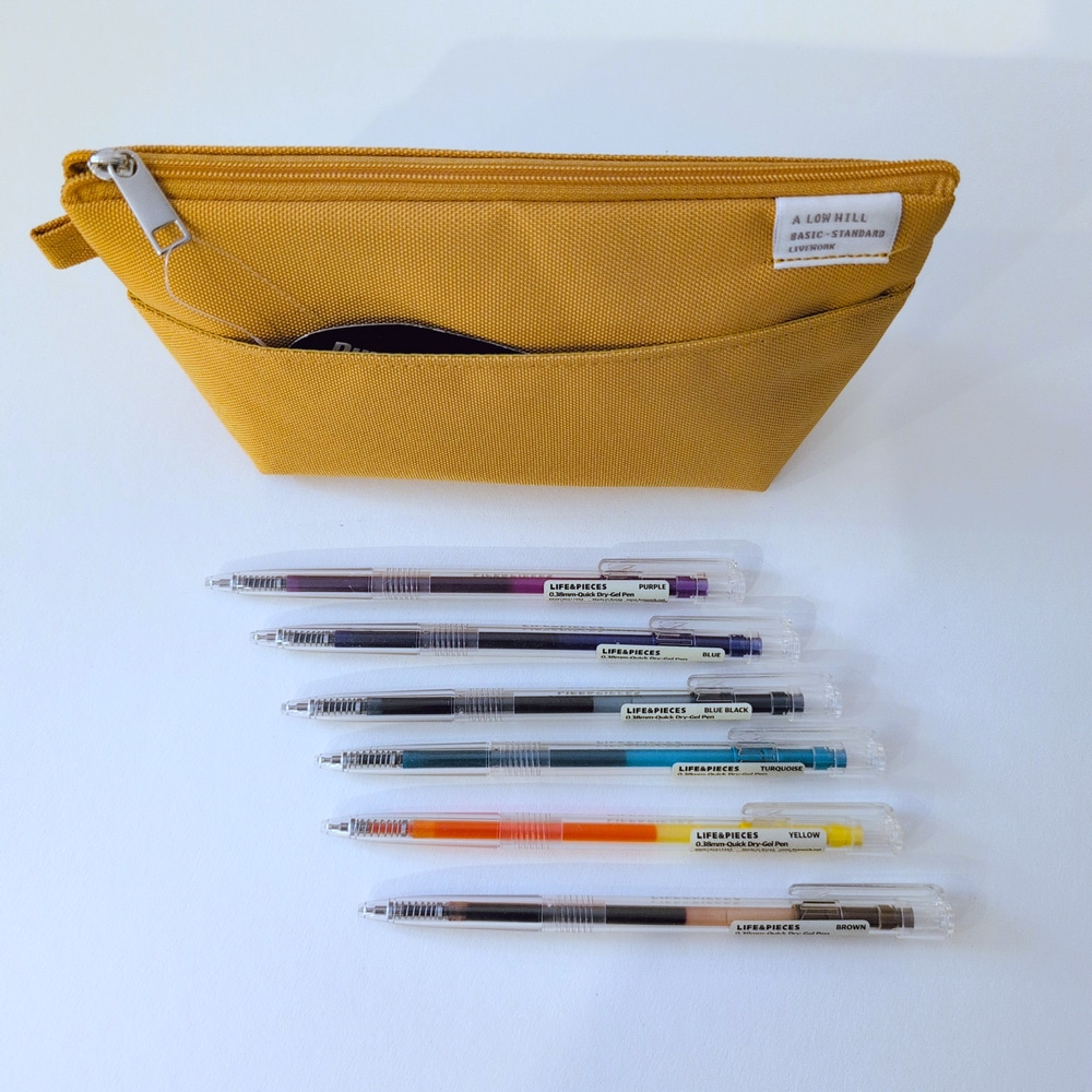 Bundle - Clear Gelpen 0.38 6Stk + Cordura Pencil Pouch